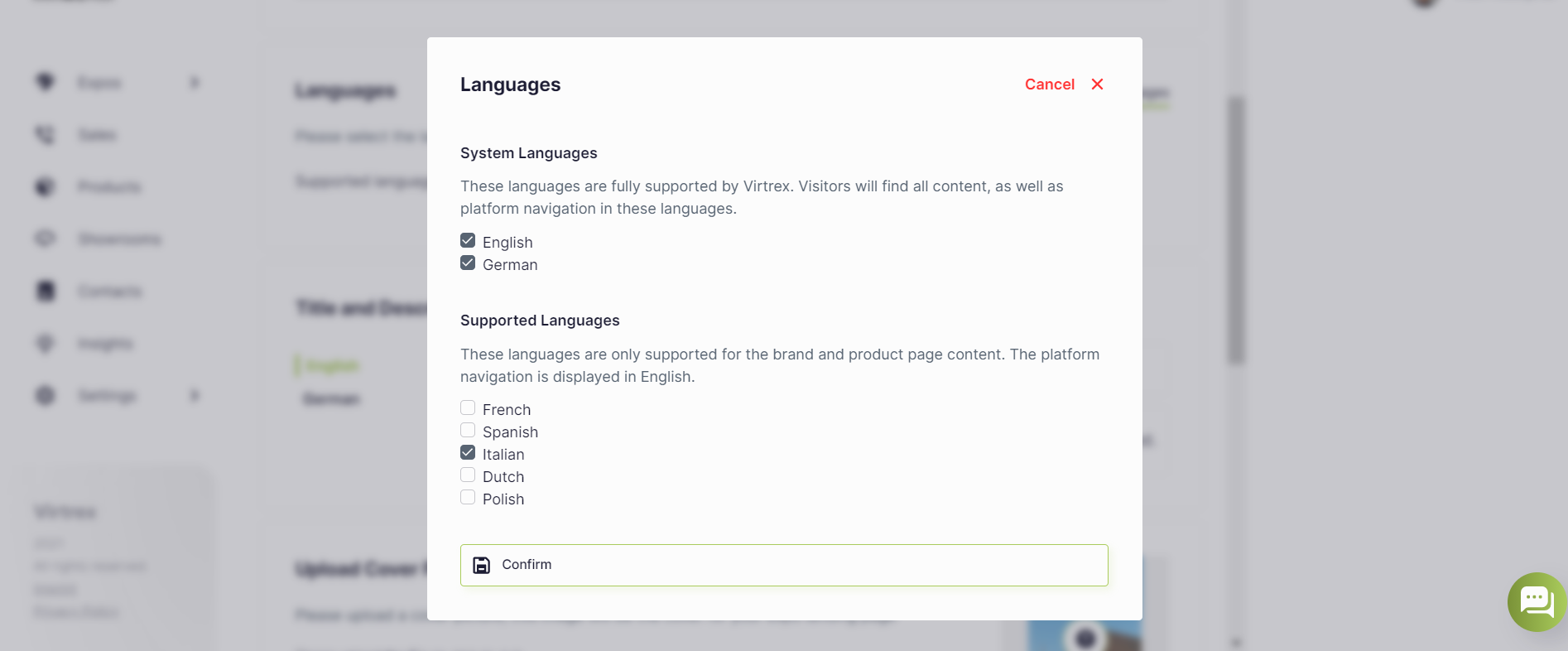 System languages and supported languages